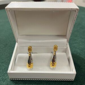Elegant Gold and Silver Wine Cufflinks- Gift box included